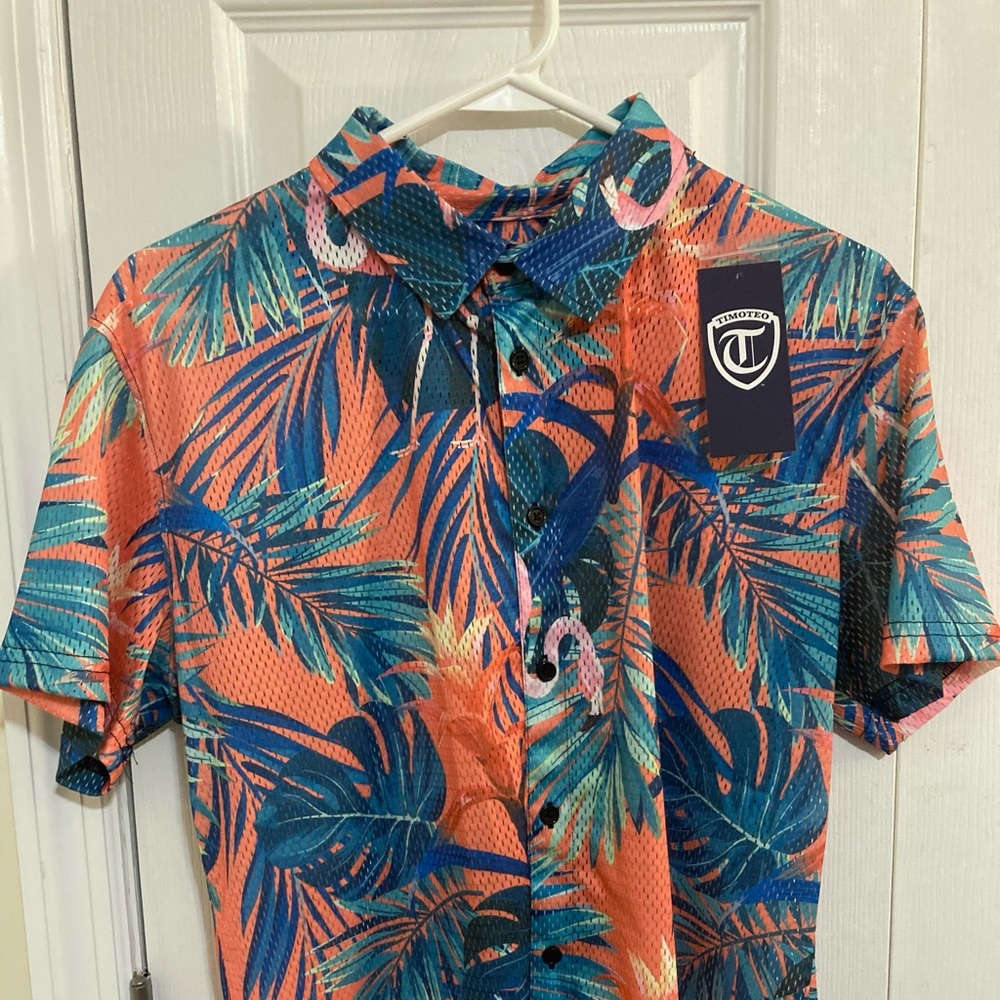 Timoteo Riviera Mesh Shirt | Flamingo Orange